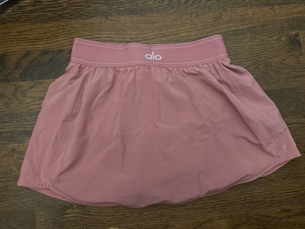 Alo Yoga Wild Rose Pink Match Point Tennis Skirt Built-in Shorts size XS
